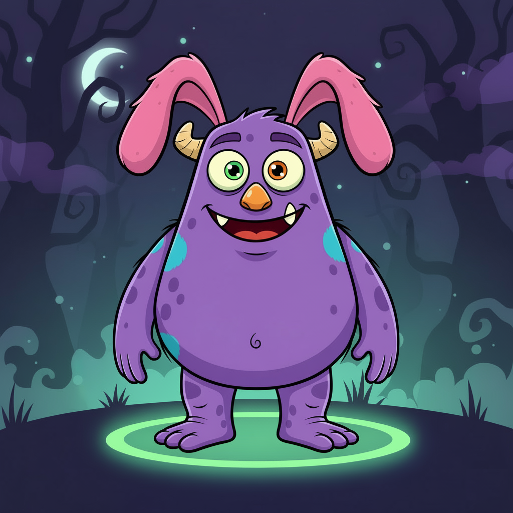 Friendly purple monster